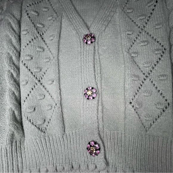 Sandro Mint Cardigan with Embellished Buttons - Picture 5 of 12